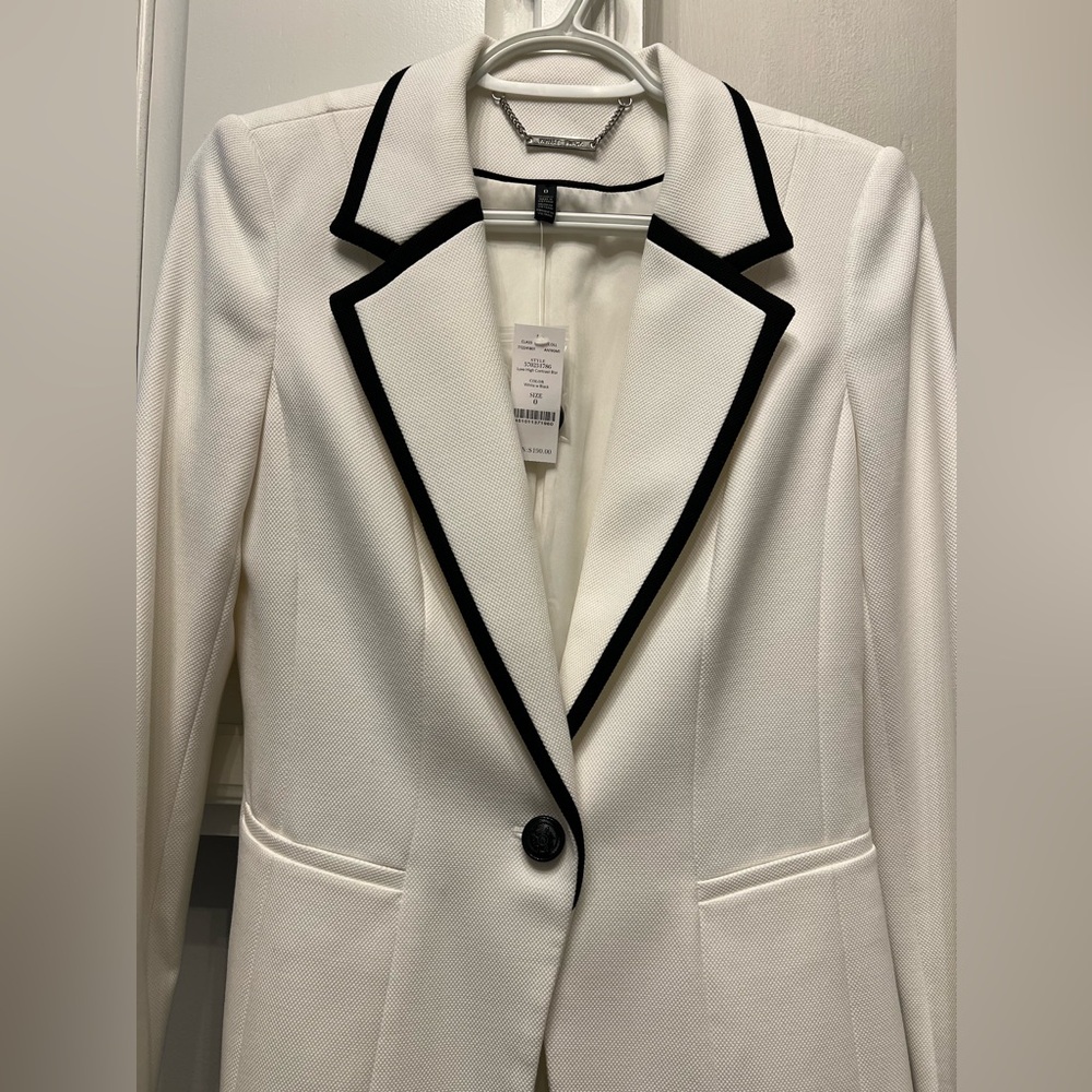 White House Black Market New with Tags White with Black Trim Blazer